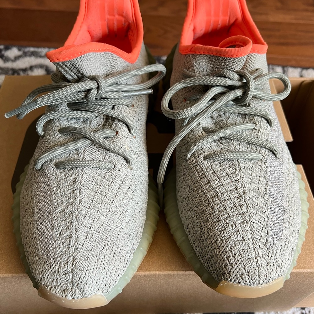 Yeezy Boost 350. Big Kids boys size 5.5 (Women’s size 7.) Desert Sage.